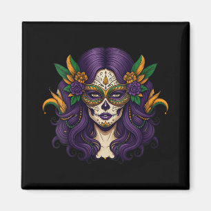 Womens Mardi Gras Costume Women Sugar Skull Carniv Magnet