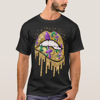 Womens Mardi Gras Lips Queen Carnival Costume Wome T-Shirt
