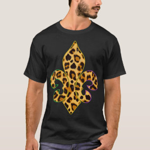 Womens Mardi Gras Parade Leopard Cheetah Print VNe T-Shirt
