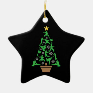 Women's Martial Arts - Girls Karate Christmas Tree Ceramic Ornament