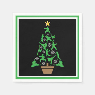 Women's Martial Arts - Girls Karate Christmas Tree Napkin