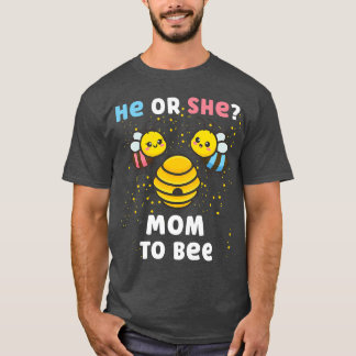 Womens Matching Baby Gender Reveal He Or She Mom T T-Shirt