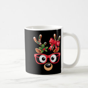 Womens Matching Family Christmas Reindeer Face Gle Coffee Mug