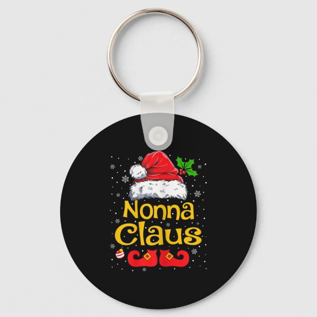 Womens Matching Family Christmas Santa Hat Xmas Fu Keychain (Front)