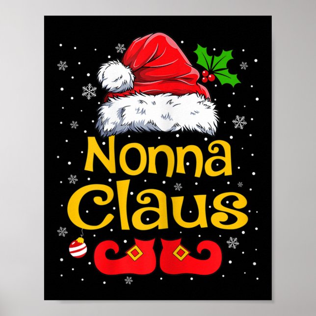 Womens Matching Family Christmas Santa Hat Xmas Fu Poster (Front)
