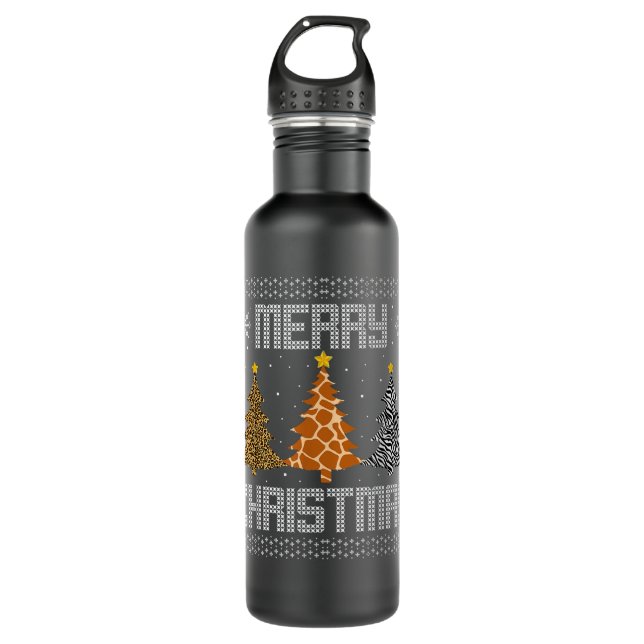Womens Matching Family Group Stepfather Christmas  710 Ml Water Bottle (Front)