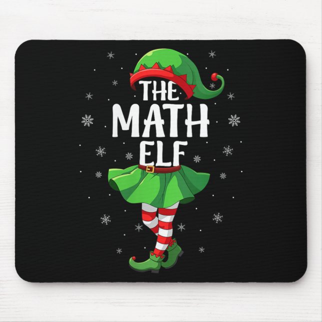 Womens Math Elf Christmas Girls Women Elf Squad Xm Mouse Pad (Front)