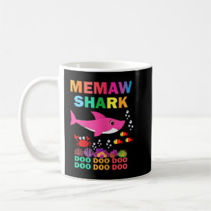 Womens Memaw Shark Shirt Matching Family Mother's  Coffee Mug
