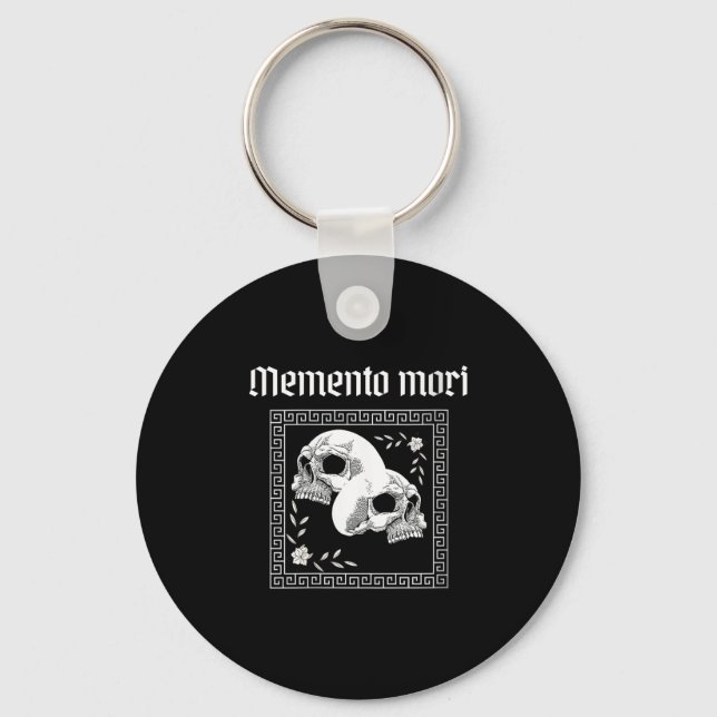 Womens Memento Mori Skull Stoic Philosophy Men Wom Keychain (Front)