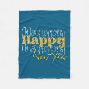 Womens Men New Years Eve Party Supplies Happy New Fleece Blanket