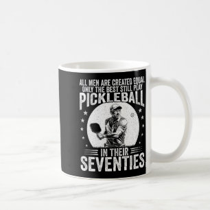 Womens men play pickle ball in seventies funny coffee mug