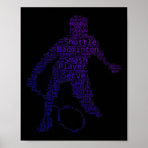 Womens Mens Squash Badminton Shuttle Poster