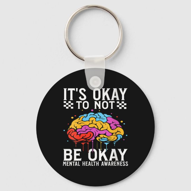 Womens Mental Health Awareness Gifts Brain Mental  Keychain (Front)