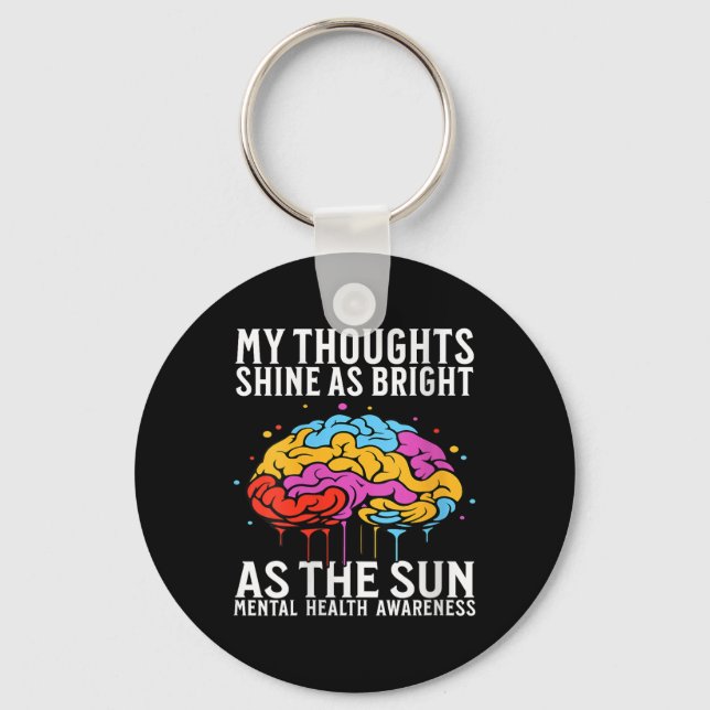 Womens Mental Health Awareness Gifts Brain Mental  Keychain (Front)