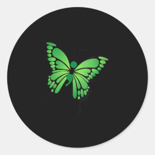 Womens Mental Health Awareness Month, Green Semico Classic Round Sticker