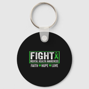 Womens Mental Health Awareness Shirt - Fight Menta Keychain