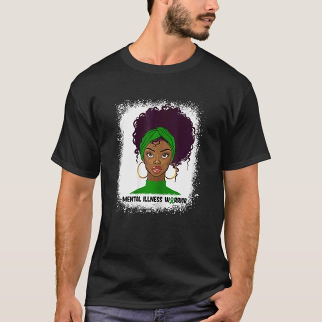 Womens Mental Illness Warrior Fighter Support Ment T-Shirt (Front)