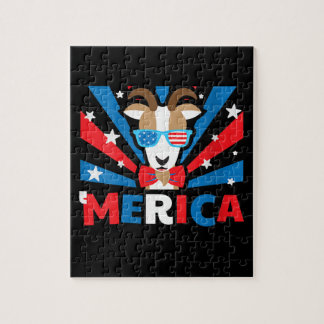 Womens Merica Goat Jigsaw Puzzle
