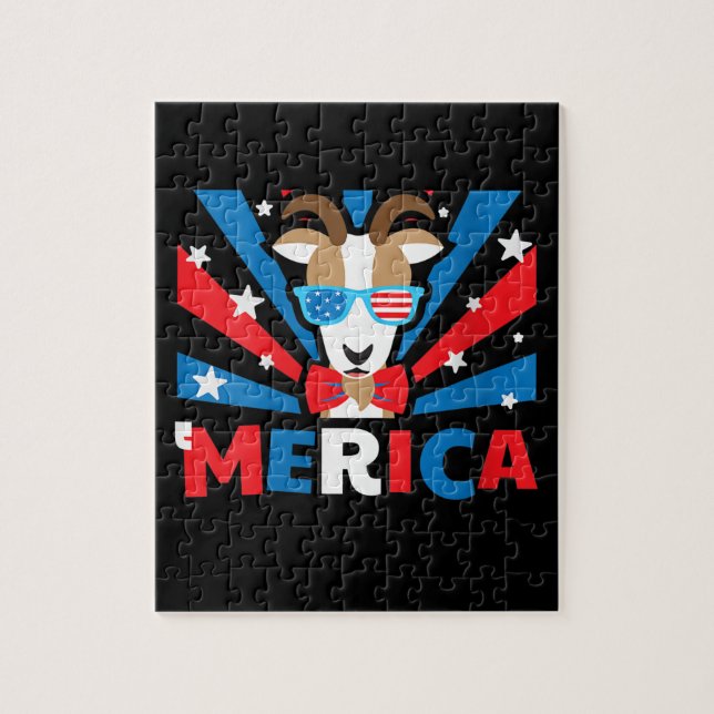 Womens Merica Goat Jigsaw Puzzle (Vertical)