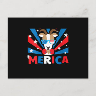 Womens Merica Goat Postcard
