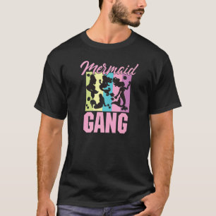 Womens Mermaid Gang Fun Birthday Squad For Girls M T-Shirt