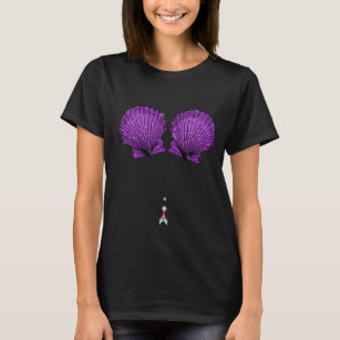  Womens Seashell bra T-Shirt Top  Purple Shell Girls TEE Shirt  : Clothing, Shoes & Jewelry