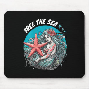 Womens Mermaid Starfish Sea Nature Environmental Mouse Pad