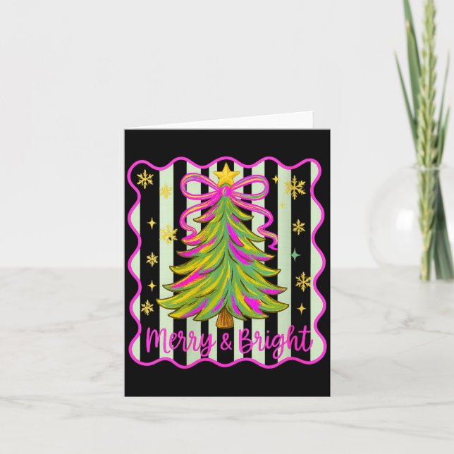 Womens Merry And Bright Christmas Crew 2025 Funny  Card (Front)