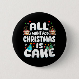 Womens Merry Birthday Christmas B-day X-mas Party  2 Inch Round Button