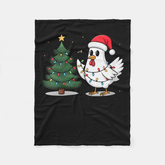 Womens Merry Chick-mas Ultrygeist Funny Chicken Gh Fleece Blanket (Front)