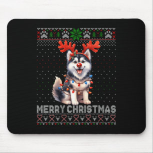 Womens Merry Christmas Alaskan Malamute Dog Lover Mouse Pad