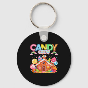 Womens Merry Christmas Candy Crew Squad Matching X Keychain