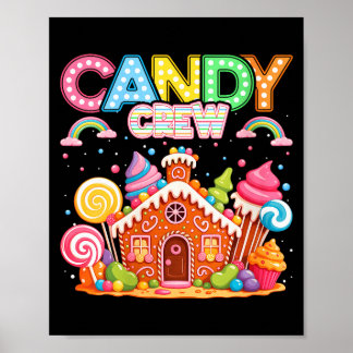 Womens Merry Christmas Candy Crew Squad Matching X Poster
