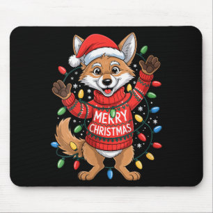 Womens Merry Christmas Fox Festive Woodland Winter Mouse Pad