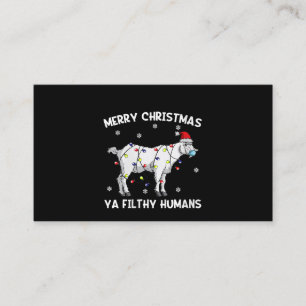 Womens Merry Christmas Goat Face Mask Goat Santa Business Card