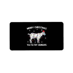 Womens Merry Christmas Goat Face Mask Goat Santa Label