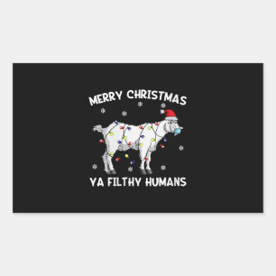 Womens Merry Christmas Goat Face Mask Goat Santa Sticker