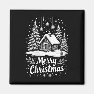 Womens Merry Christmas House Cute Matching Family Magnet