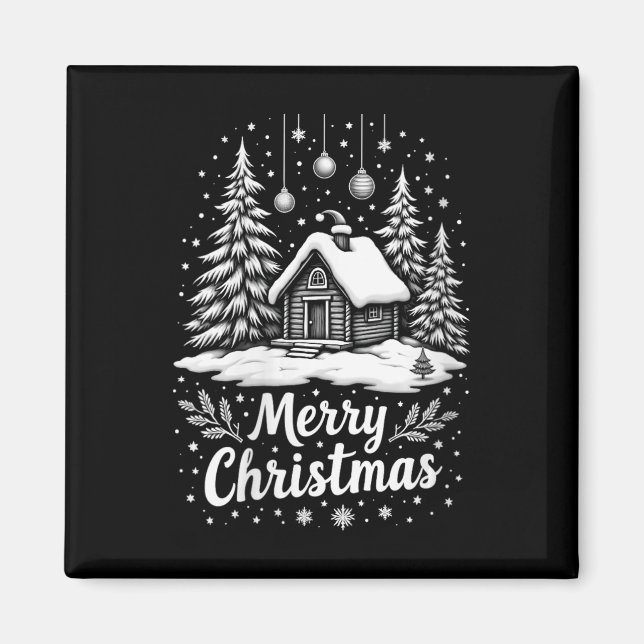 Womens Merry Christmas House Cute Matching Family  Magnet (Front)