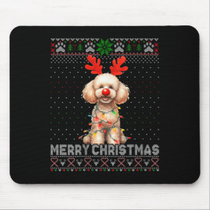 Womens Merry Christmas Poodle Dog Lover Ugly Xmas  Mouse Pad