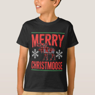 Womens Merry Christmoose Holiday Moose Ugly Sweate T-Shirt