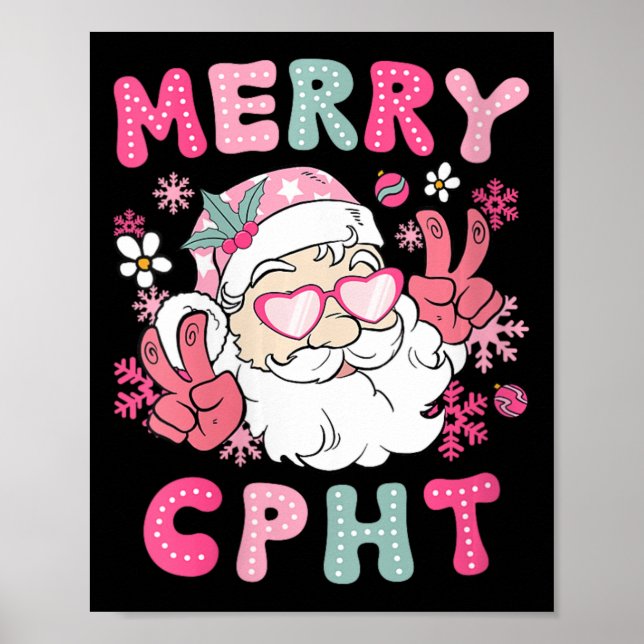 Womens Merry Cpht Christmas Certified Pharmacy Tec Poster (Front)