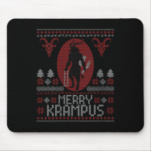 Womens Merry Krampus Horror Creepy Evil Funny Ugly Mouse Pad