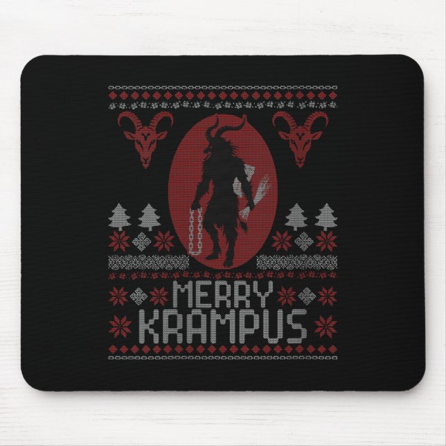 Womens Merry Krampus Horror Creepy Evil Funny Ugly Mouse Pad (Front)