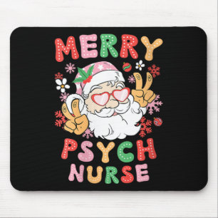 Womens Merry Psych Nurse Christmas Psychiatric Nur Mouse Pad