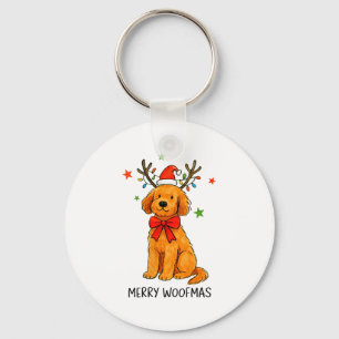 Womens Merry Woofmas Goldendoodle Dog Christmas An Keychain