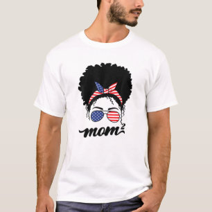 Women's Messy Bun Mom2 Mom Squared Mother Of Two T T-Shirt
