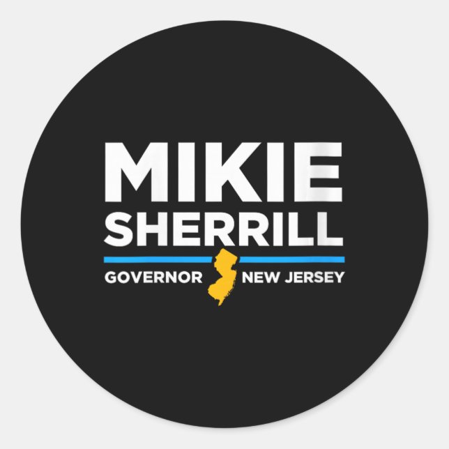 Womens Mikie Sherrill New Jersey Governor 2025 V-n Classic Round Sticker (Front)