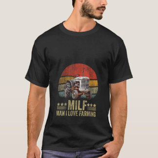 Womens MILF Man I Love Farming Funny Retro Vintage T-Shirt