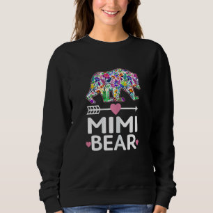 Womens Mimi Bear Mothers Day Floral Matching Fami Sweatshirt